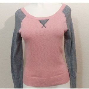 pink metallic lightweight sweater heart n crush